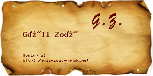 Gáli Zoé névjegykártya
